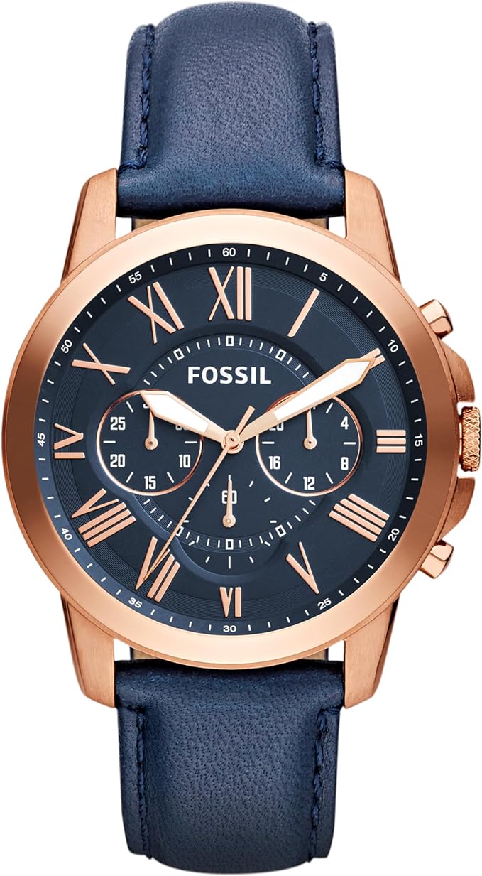 Fossil Grant Men’s Watch with Chronograph Display and Genuine Leather or Stainless Steel Band